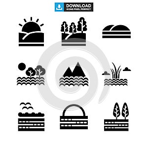 Lake icon or logo isolated sign symbol vector illustration