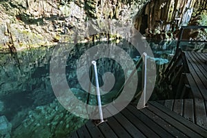 lake inside a stalagmite cave in Varadero Cuba
