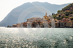 Lake Iseo, fishermen village Peschiera Maraglio on Monte Isola, Italy.