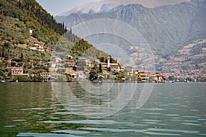 Lake Iseo, fishermen village Peschiera Maraglio on Monte Isola, Italy.