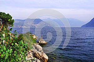 Lake Iseo, seen from its west bank.