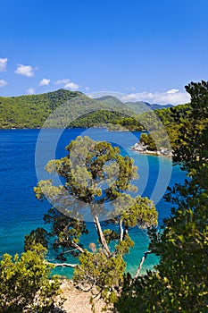 Lake at island Mljet in Croatia