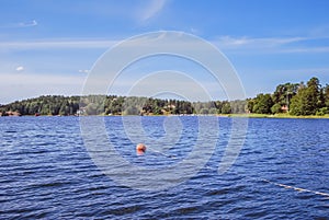 Lake of an island in Stockholm Archipelago, on a beautiful sunny summer day in Sweden