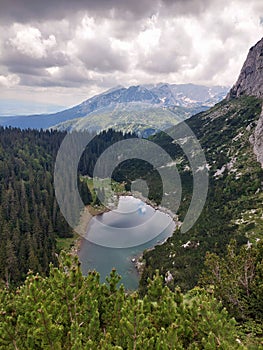 Lake Jablan Jezero in front of Crvena Greda, Durmitor, Montenegro