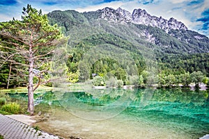 Lake Jasna near Kranjska Gora, Slovenia.