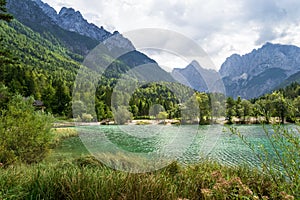 Lake Jasna is a stunning alpine lake near Kranjska Gora, in Triglav National Park, Slovenia