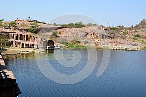 Lake at Jaswant Thada Monument or Cenotaph, Jodhpur, Rajasthan, India