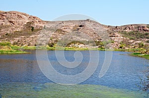 Lake at Jaswant Thada Monument or Cenotaph, Jodhpur, Rajasthan, India