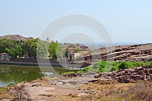 Lake at Jaswant Thada Monument or Cenotaph, Jodhpur, Rajasthan, India