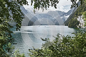 Lake Koenigssee and Berchtesgaden alps in Schoenau, Germany