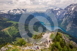 Lake Koenigssee Germany panorama view from Jenner Mountain