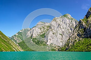 Lake Koman and the Albanian Alps photo