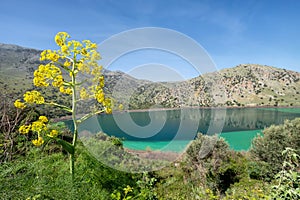 Lake Kournas on Crete island, Greece