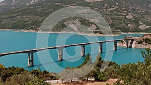 Lake Kremasta and Episkopi bridge in Karpenissi