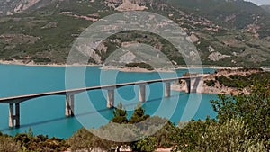 Lake Kremasta and Episkopi bridge in Karpenissi