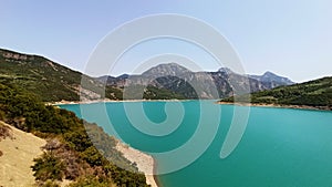 Lake Kremasta and Episkopi bridge in Karpenissi Greece