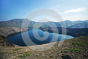 Lake in Ksudach - a stratovolcano in southern Kamchatka, Russia