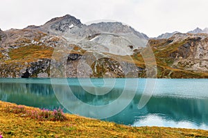 Lake of La Sassiere - Dam in the Tarentaise Valley in Vanoise national park, France