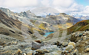 Lake of La Sassiere - Dam in the Tarentaise Valley in Vanoise national park, France