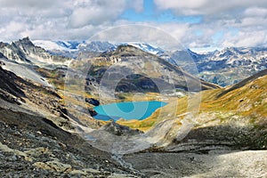 Lake of La Sassiere - Dam in the Tarentaise Valley in Vanoise national park, France