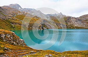 Lake of La Sassiere - Dam in the Tarentaise Valley in Vanoise national park, France