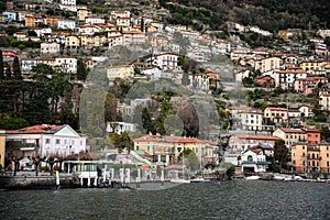 Lake - Lago di Como. Moltrasio lakeside village on the central part of the lake. photo