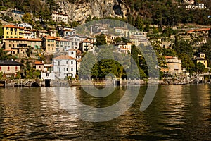 Lake - Lago di Como. Moltrasio village on the west shore of the lake. photo