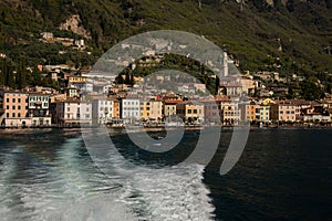 Lake - lago - Garda, Italy. Town of Gargnano, lakeside resort photo