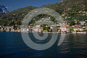 Lake - lago - Garda, Italy. Town of Gargnano, lakeside resort. Old harbour photo