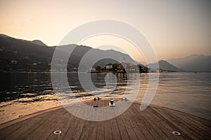 Lake - Lago Maggiore, Italy. Isola dei Pescatori, Stresa by night