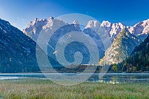 Lake Landro in front of Monte Cristallo photo