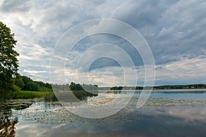 Lake landscape in rural Lithuania