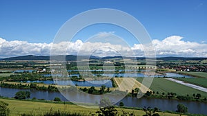 A lake landscape with sunshine