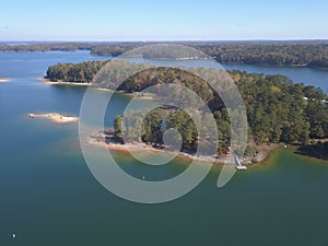 Aerial view of lake lanier photo