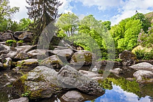 Lake with large rocks