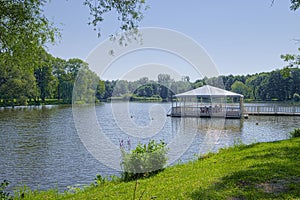 Lake with leisure pier