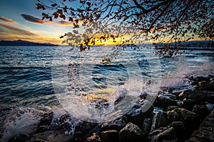 Lake Leman at sunset