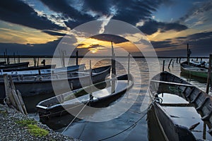 Lake Lesina and its sunset photo