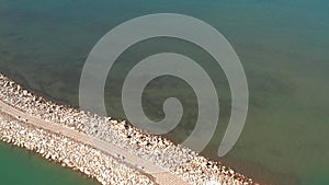 Lake and lighthouse in a sunny day