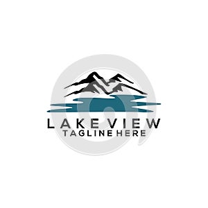 Lake Logo Design Concept Template Vector