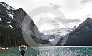 Lake Louise In Alberta, Canada In Summer