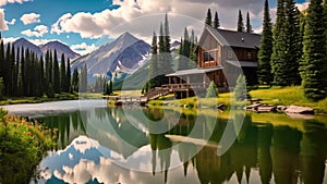 Lake Louise, Banff National Park, Alberta, Canada in summer, Emerald Lake In Crested Butte, Colorado, AI Generated