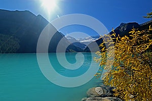 Lake Louise on a sunny day