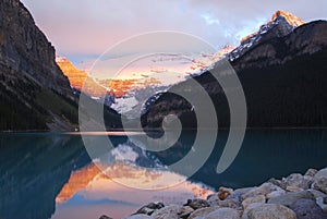 Lake louise at sunrise