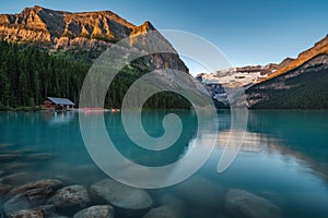 Lake Louise at Sunrise, Banff National Park, Alberta, Canada