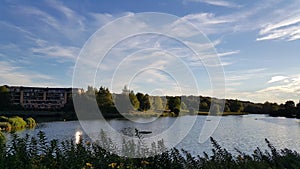 The Lake in Louvain La Neuve in a sunny day