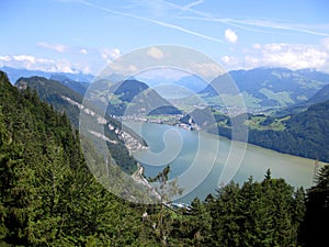 Lake Lucern from Mt Pilatus. Swiss Alps