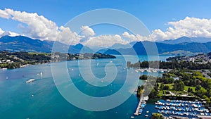 Lake Lucerne in Switzerland also called Vierwaldstaetter See in Switzerland