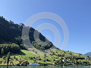 Lake Lucerne, Switzerland Scenic View of the Side of the Mountain I