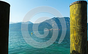 Lake Lucerne view from the village of Weggis in Switzerland.